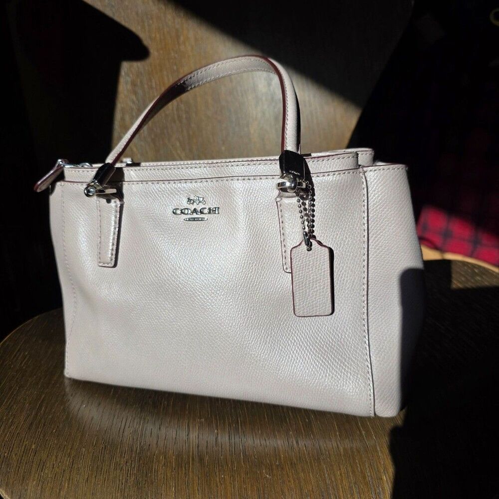 Coach Crossbody Top Handle Mini Christie Purse F34797 Taupe Leather Clean EUC￼